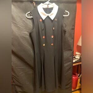 Tommy Hilfiger sleeveless sheath fit and flare dress with white collar